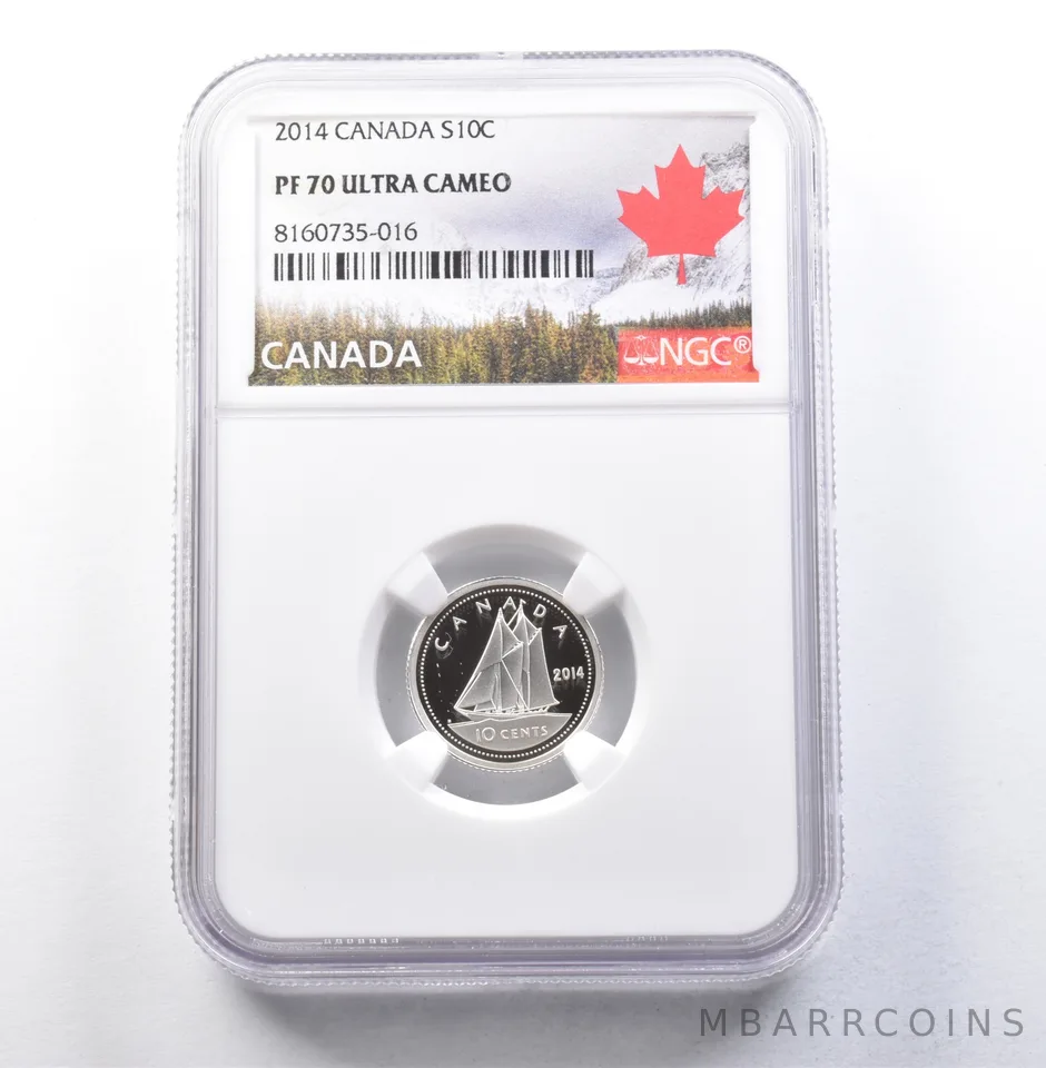 2014 Canada 10 Cents Silver PF70 UCAM NGC a5873