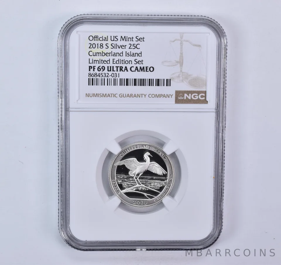 2018-S ATB Quarter Silver Cumberland Island Limited Edition Set PF69 UCAM NGC