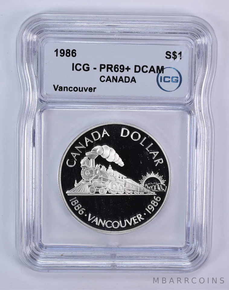 1986 Canada 1 Dollar Silver Vancouver PR69+ DCAM ICG