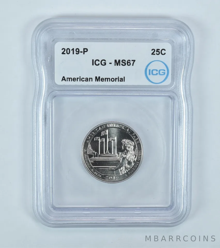 2019-P Washington Quarter ATB American Memorial MS67 ICG