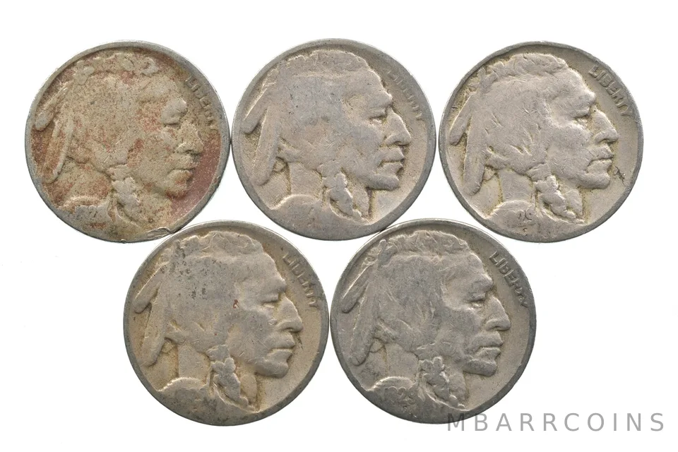 BETTER Lot 1928-S 1927-D 1929-S 1929-D 1929-S Buffalo Nickel Collection *151