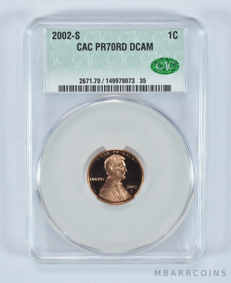 2002-S Lincoln Memorial Cent PR70 RD DCAM CAC CACg