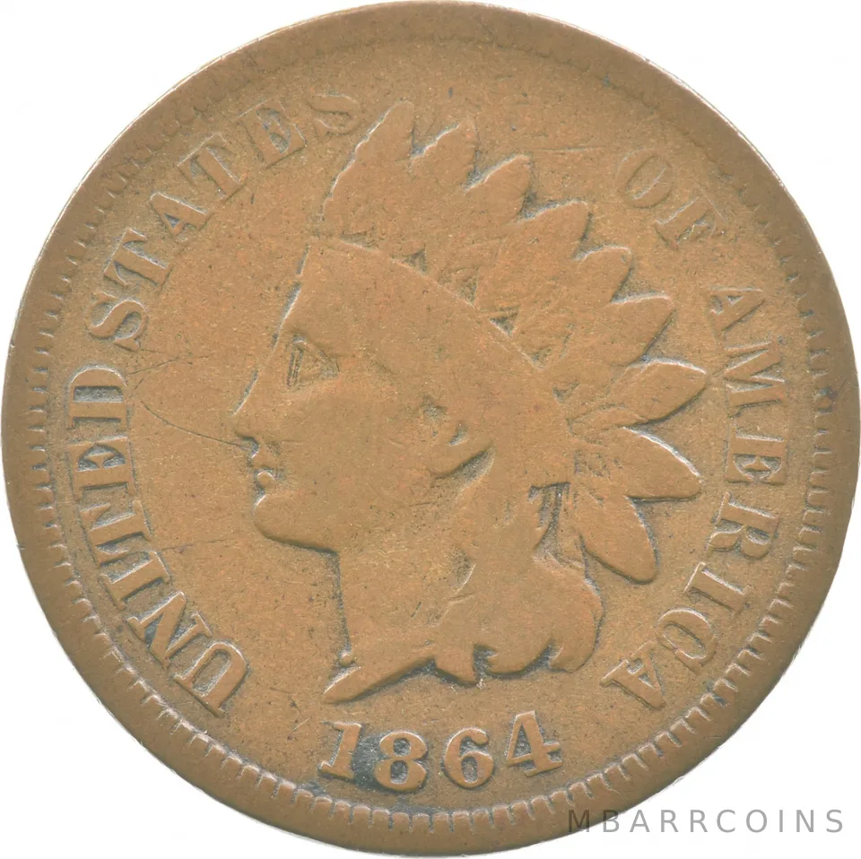 1864-L Indian Head Cent a8980