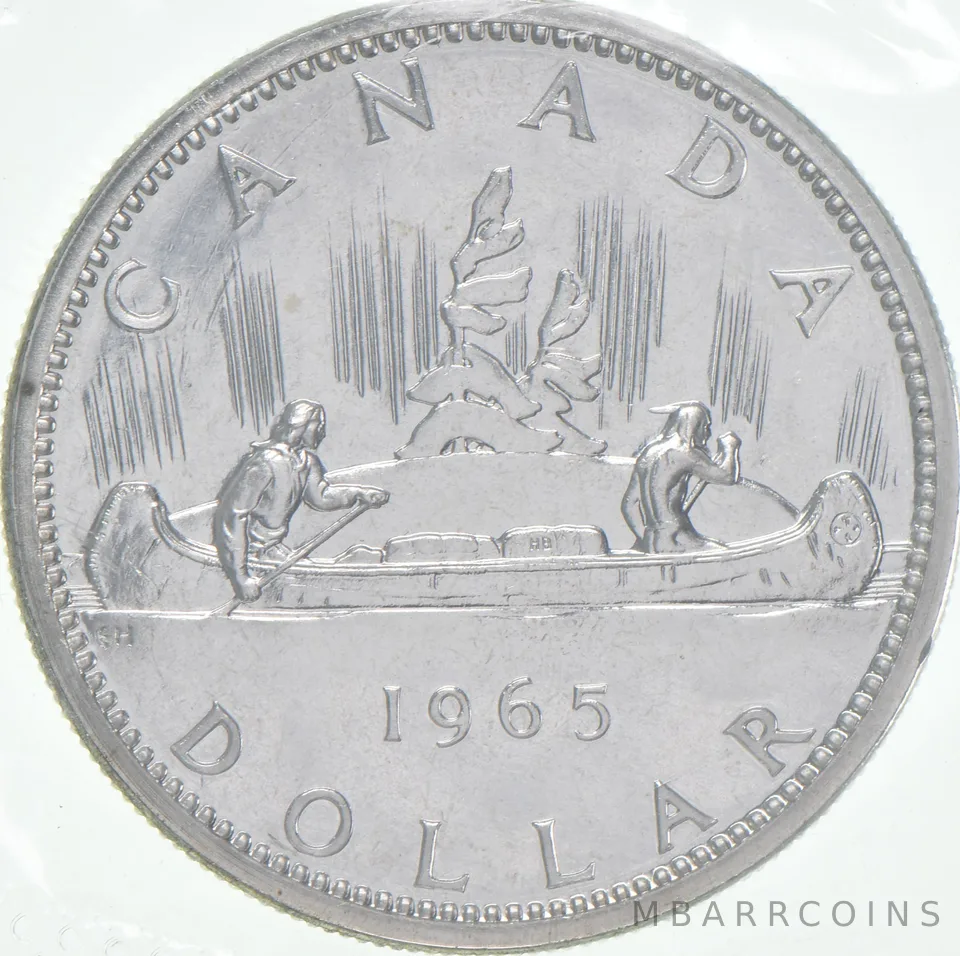1965 Canada 80% Silver Canadian Silver Dollar Proof Like PL Sealed Cello
