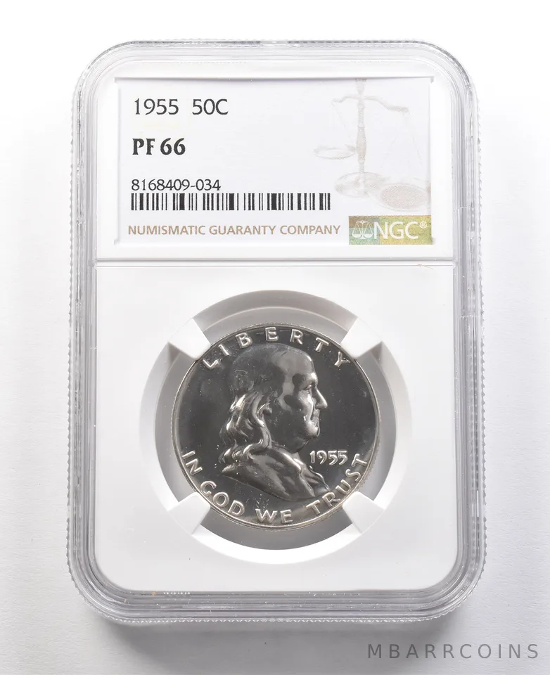 1955 Franklin Half Dollar PF66 NGC Great Contrast *8938