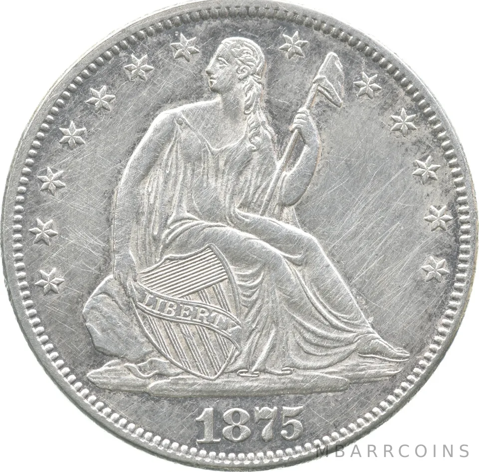 1875 Seated Liberty Half Dollar a2283
