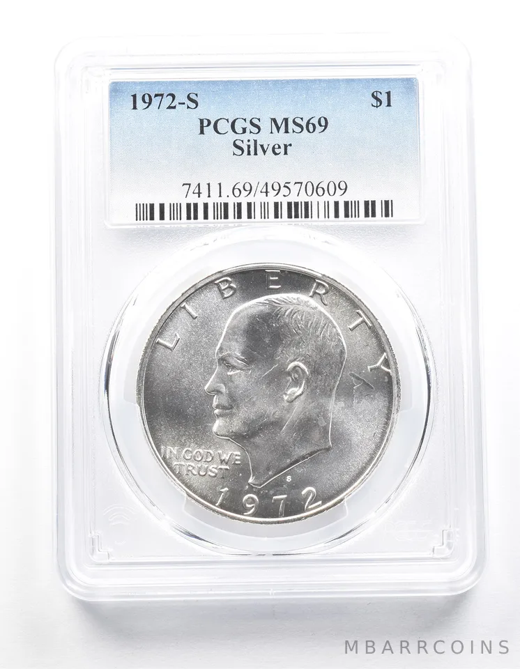 1972-S Eisenhower Dollar Silver MS69 PCGS a1470