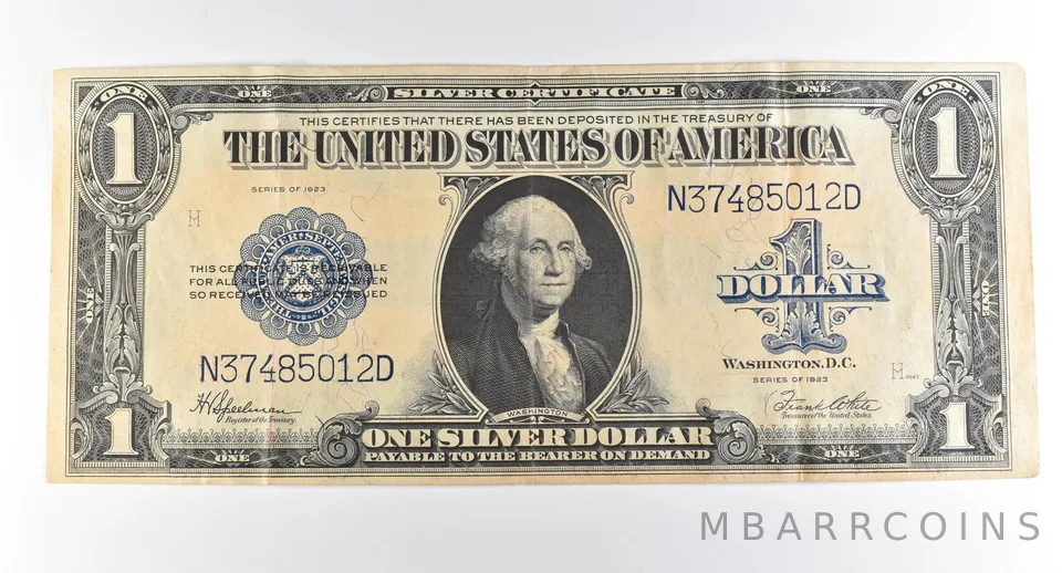 1923 $1 Silver Certificate Large Note Blue Seal *3691