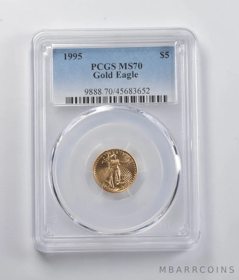 1995 $5 American Gold Eagle 1/10 Oz Gold MS70 PCGS