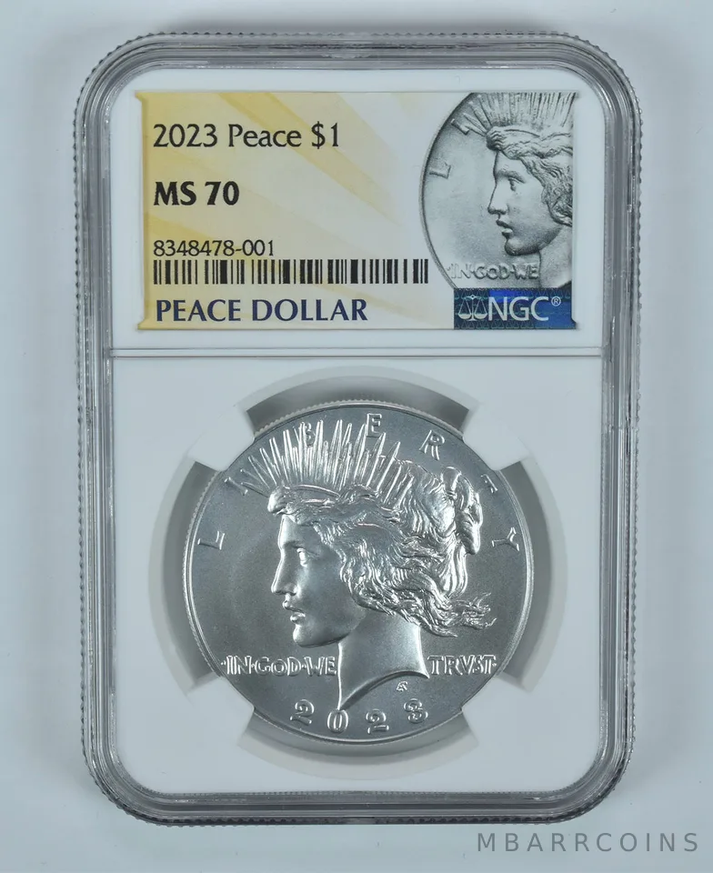 2023 Peace Silver Dollar MS70 NGC Anniversary Label