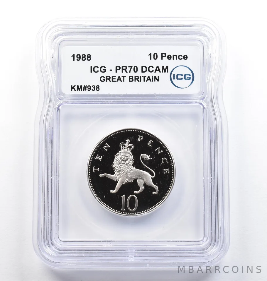 1988 Great Britain 10 Pence KM#938 PR70 DCAM ICG *9796