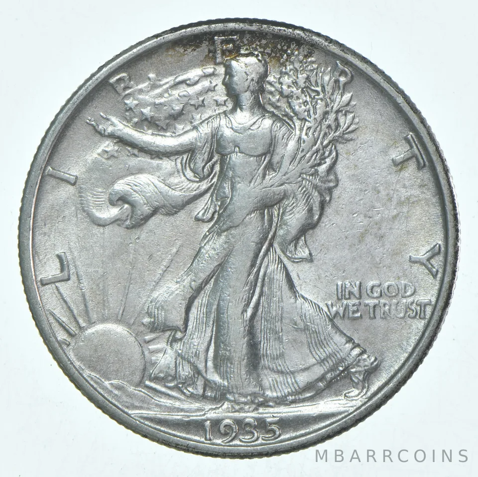 BU 1935-S Walking Liberty Half Dollar Uncirculated 90% Silver