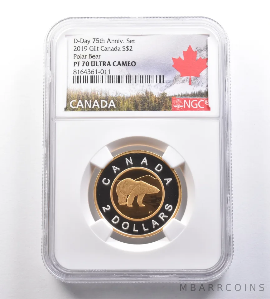 2022 Canada $2 Silver Gilt D-Day 75th Anniversary Set Polar Bear PF70 NGC *7121