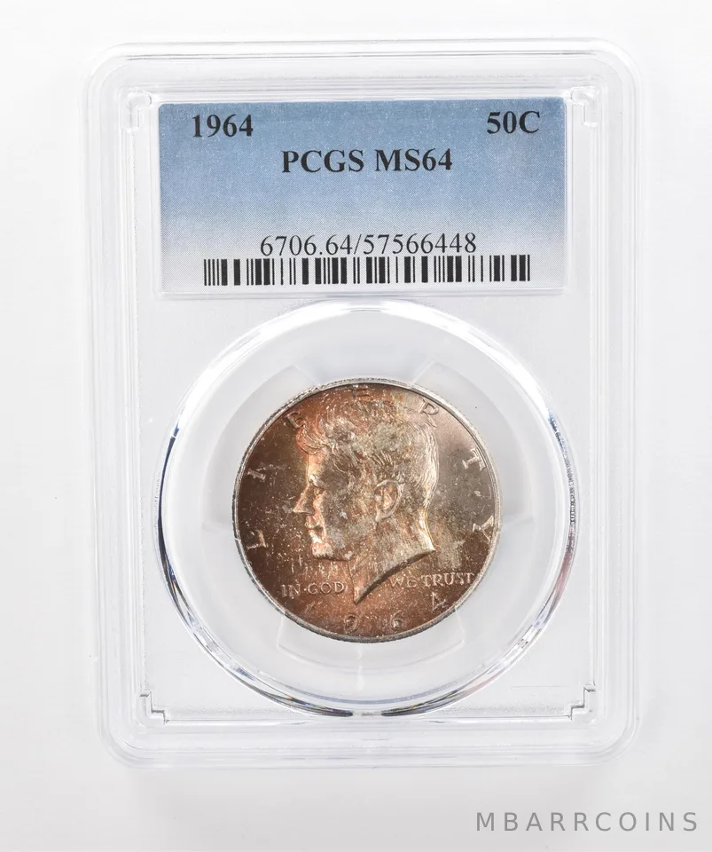 1964 Kennedy Half Dollar MS64 PCGS Beautiful Tone a1363