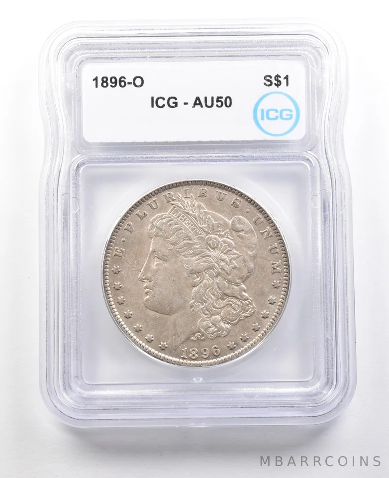 1896-O Morgan Silver Dollar AU50 ICG *3520
