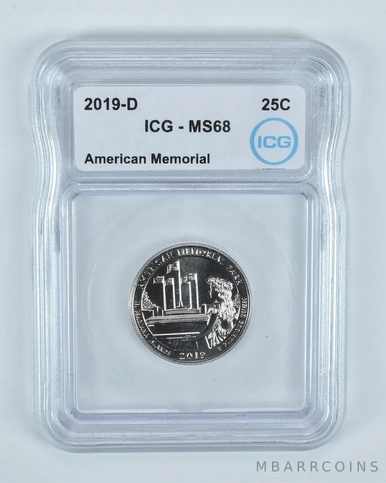 2019-D Washington Quarter ATB American Memorial MS68 ICG