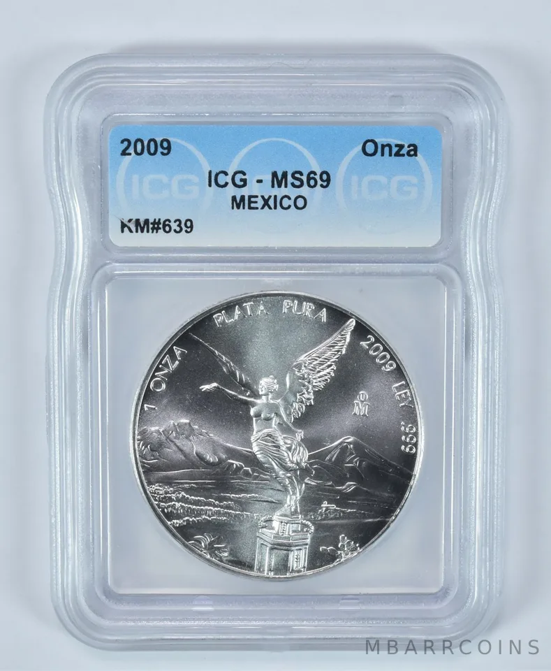 2009 Mexico 1 Onza Silver Libertad MS69 ICG