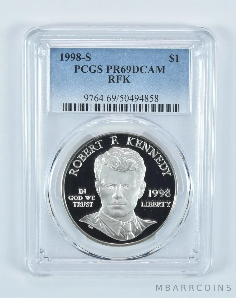 1998-S Robert F Kennedy Commemorative Dollar PR69 DCAM PCGS Blue Label