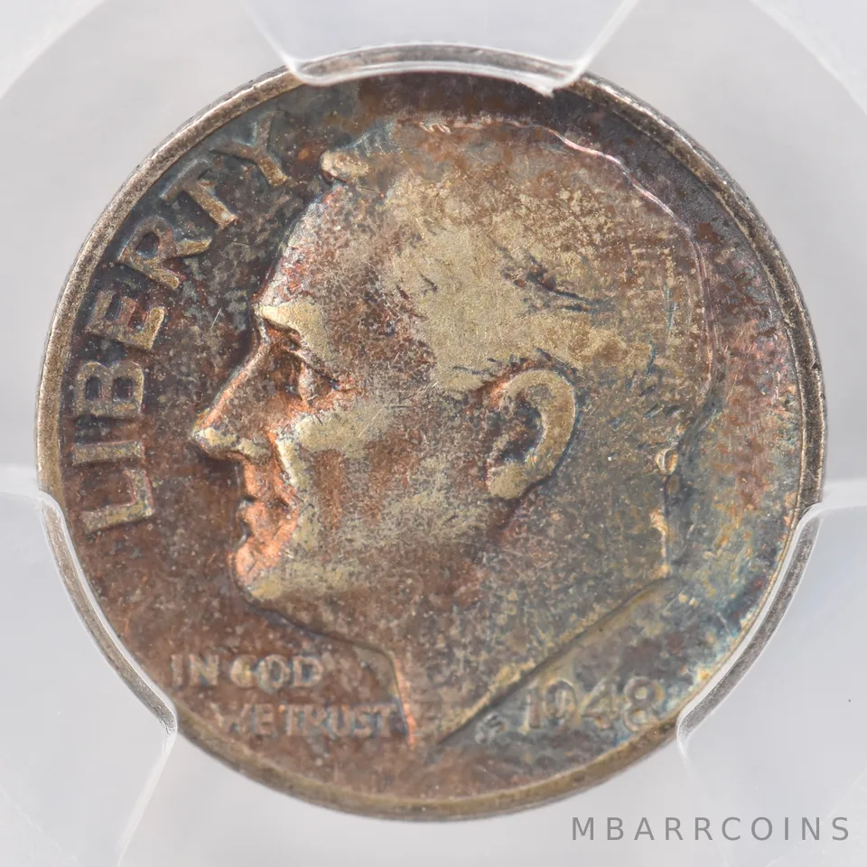 1948 Roosevelt Dime VF25 PCGS Beautiful Tone *0780