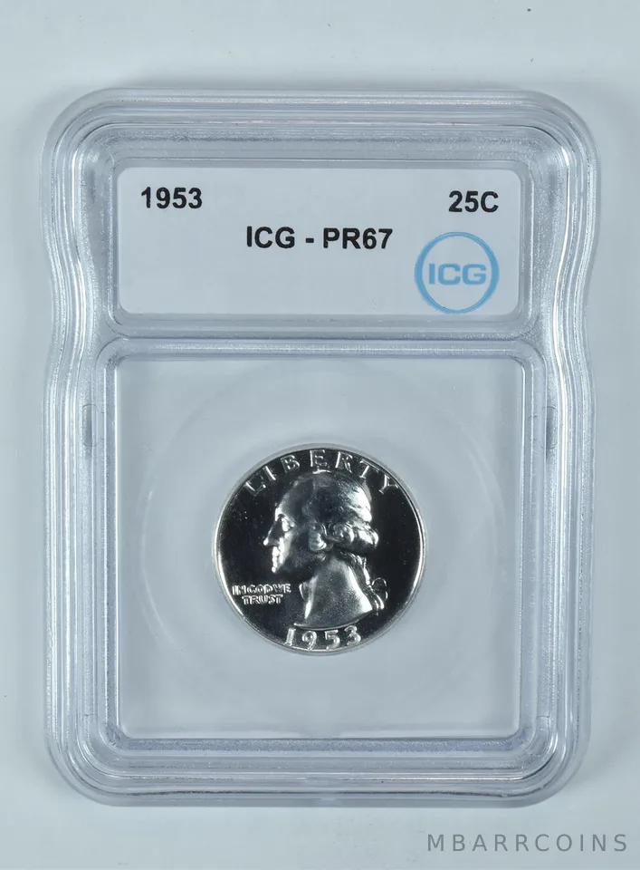 1953 Washington Quarter PR67 ICG