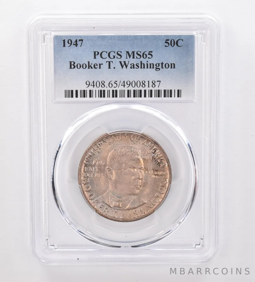 1947 Booker T Washington Commemorative Half Dollar MS65 PCGS Nice Tone *9997