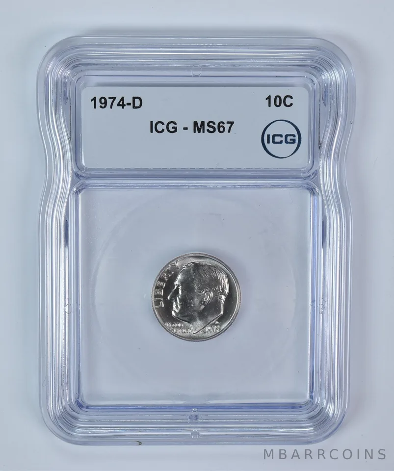 1974-D Roosevelt Dime MS67 ICG