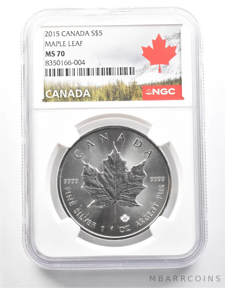 2015 Canada 5 Dollars Silver Maple Leaf MS70 NGC *0753