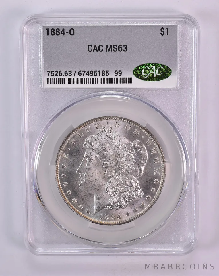 1884-O Morgan Silver Dollar MS63 CAC CACg