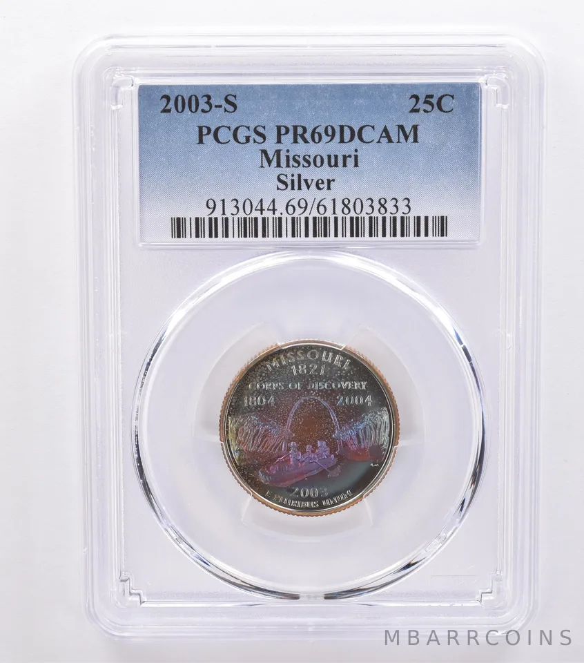 2003-S Washington State Quarter Missouri Silver PR69 DCAM PCGS Nice Tone *8773