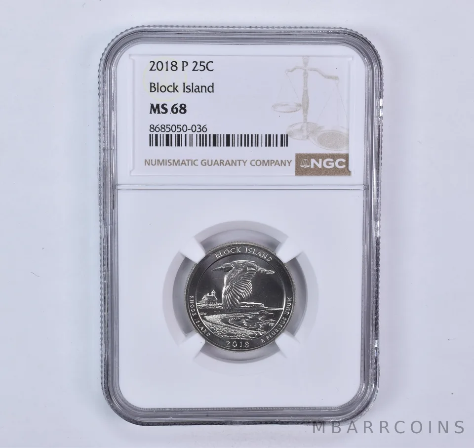 2018-P Washington Quarter ATB Block Island MS68 NGC
