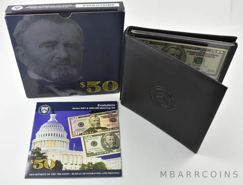 2001/2004 $50 FRN Matching Set Bureau Of Engraving W/ OGP *7933