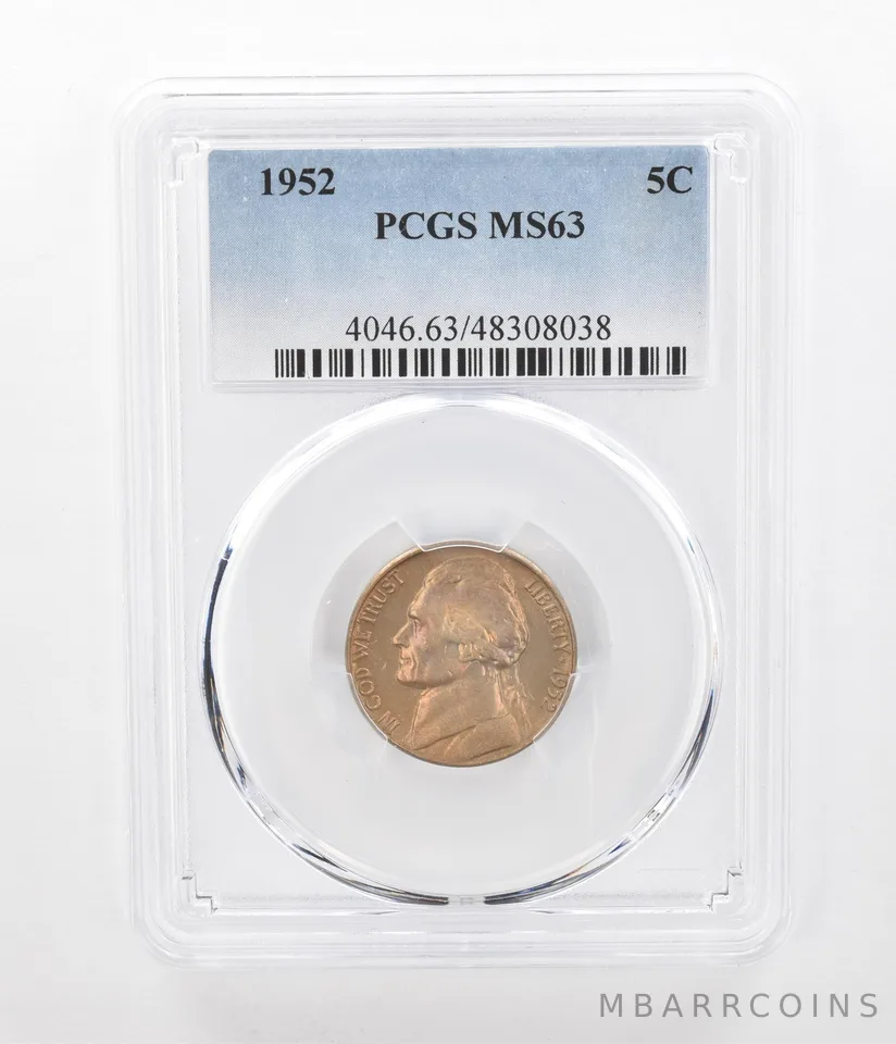 1952 Jefferson Nickel MS63 PCGS Beautiful Tone *2411