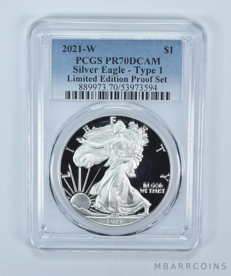 2021-W American Silver Eagle Type 1 Limited Edition Set PR70 DCAM PCGS