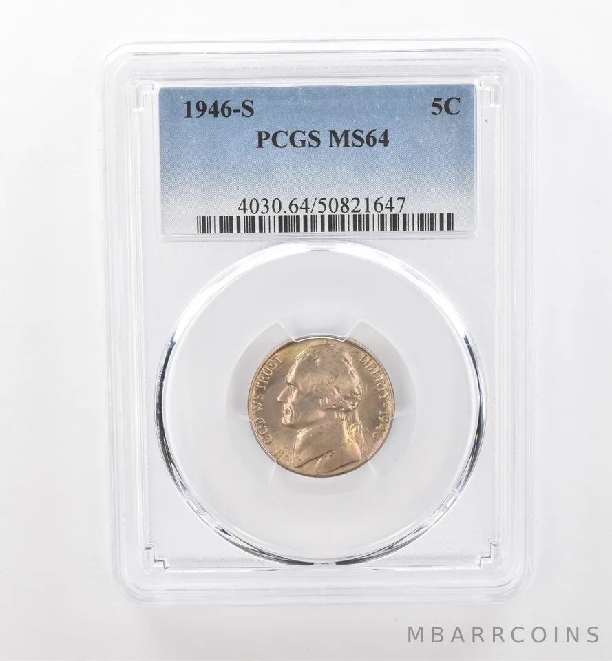 1946-S Jefferson Nickel MS64 PCGS Beautiful Tone *1776