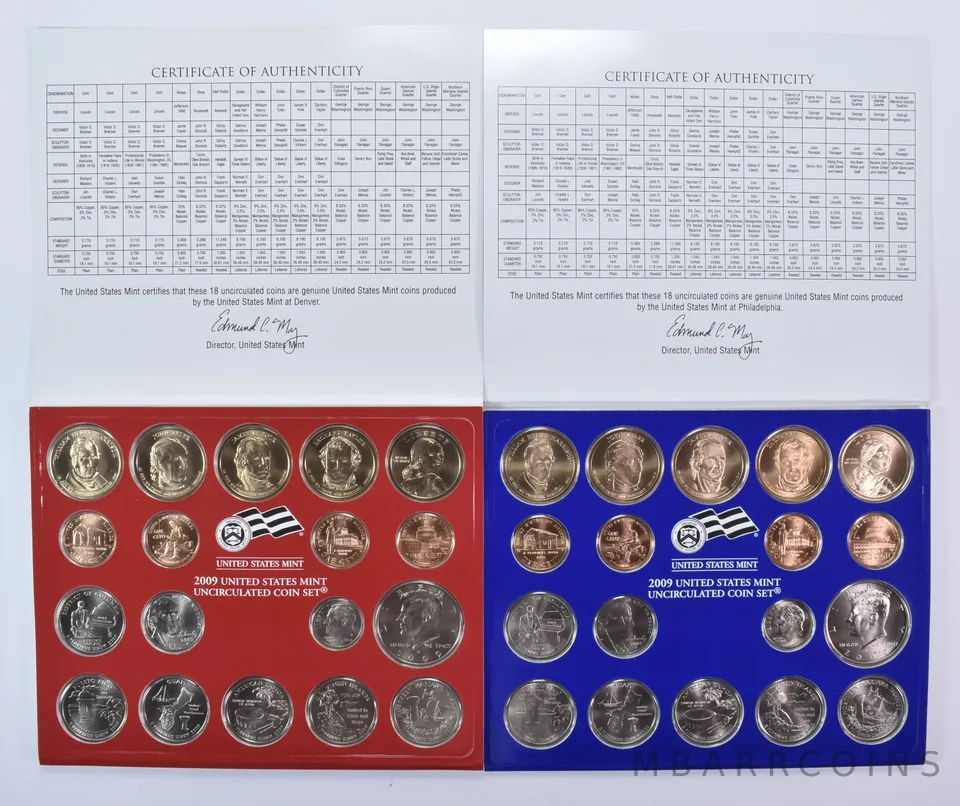 2009 Mint Set with Unc Coins in Original Packaging (36 coins)