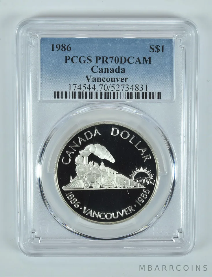 1986 Canada 1 Dollar Silver Vancouver PR70 DCAM PCGS
