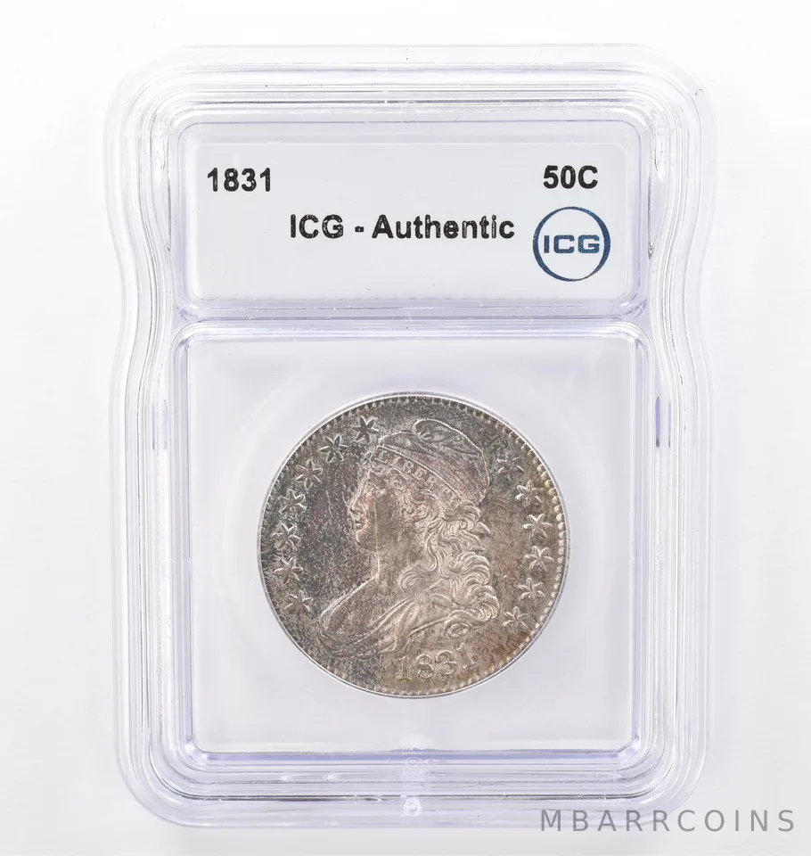 1831 Capped Bust Half Dollar Authentic ICG Beautiful Tone *0086