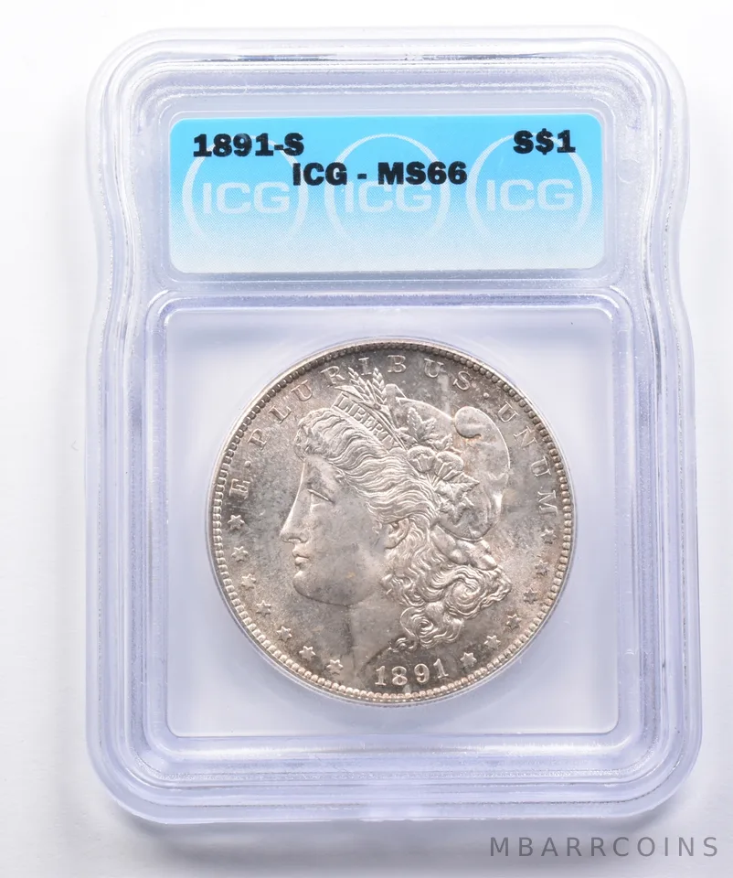 MS66 1891-S Morgan Silver Dollar ICG *3552