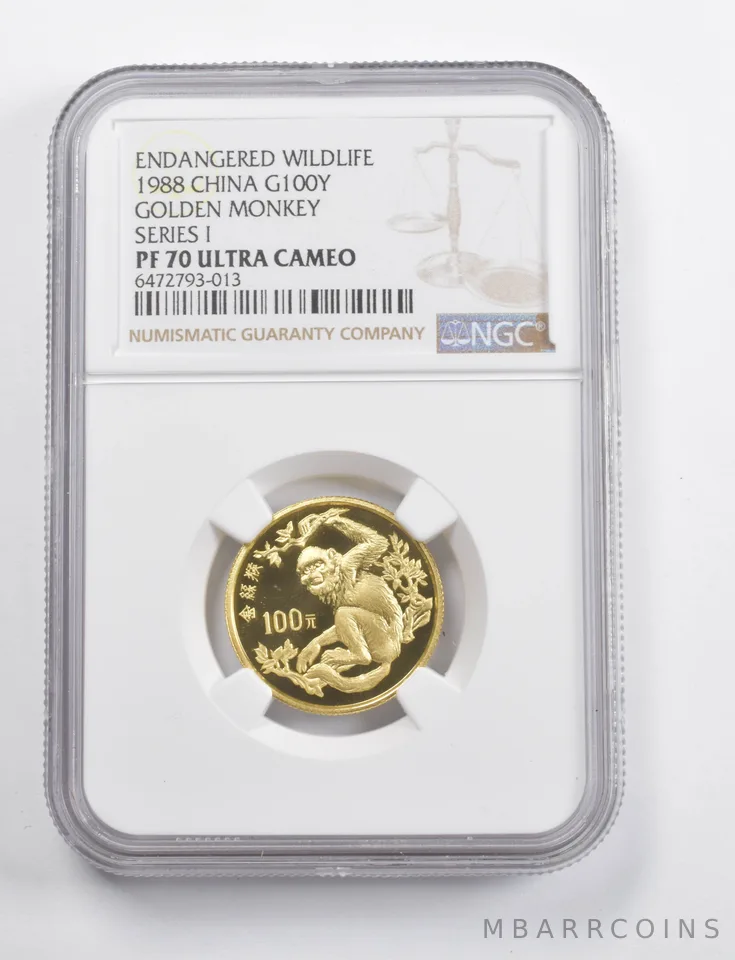 PF70 UCAM 1988 China 100 Yuan Golden Monkey Series I NGC TOP POP a3505
