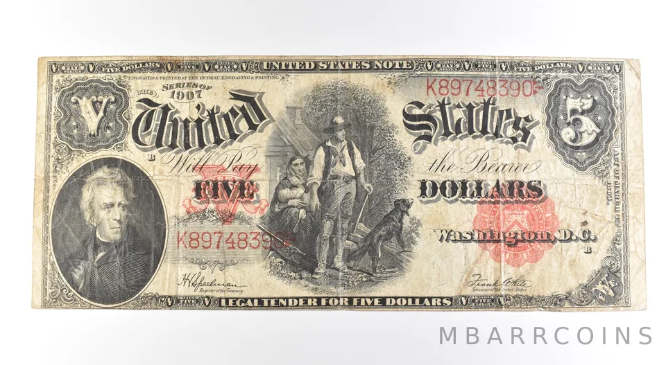 1907 $5 Legal Tender Large Note Red Seal *2698