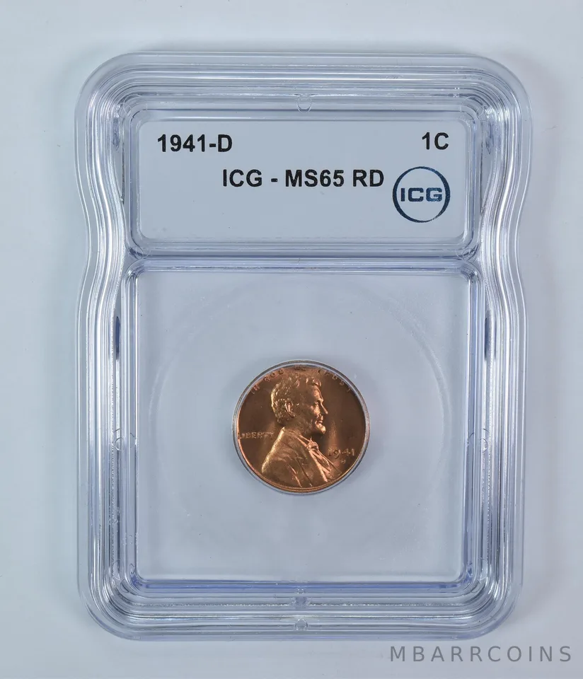 1941-D Lincoln Wheat Cent MS65 RD ICG
