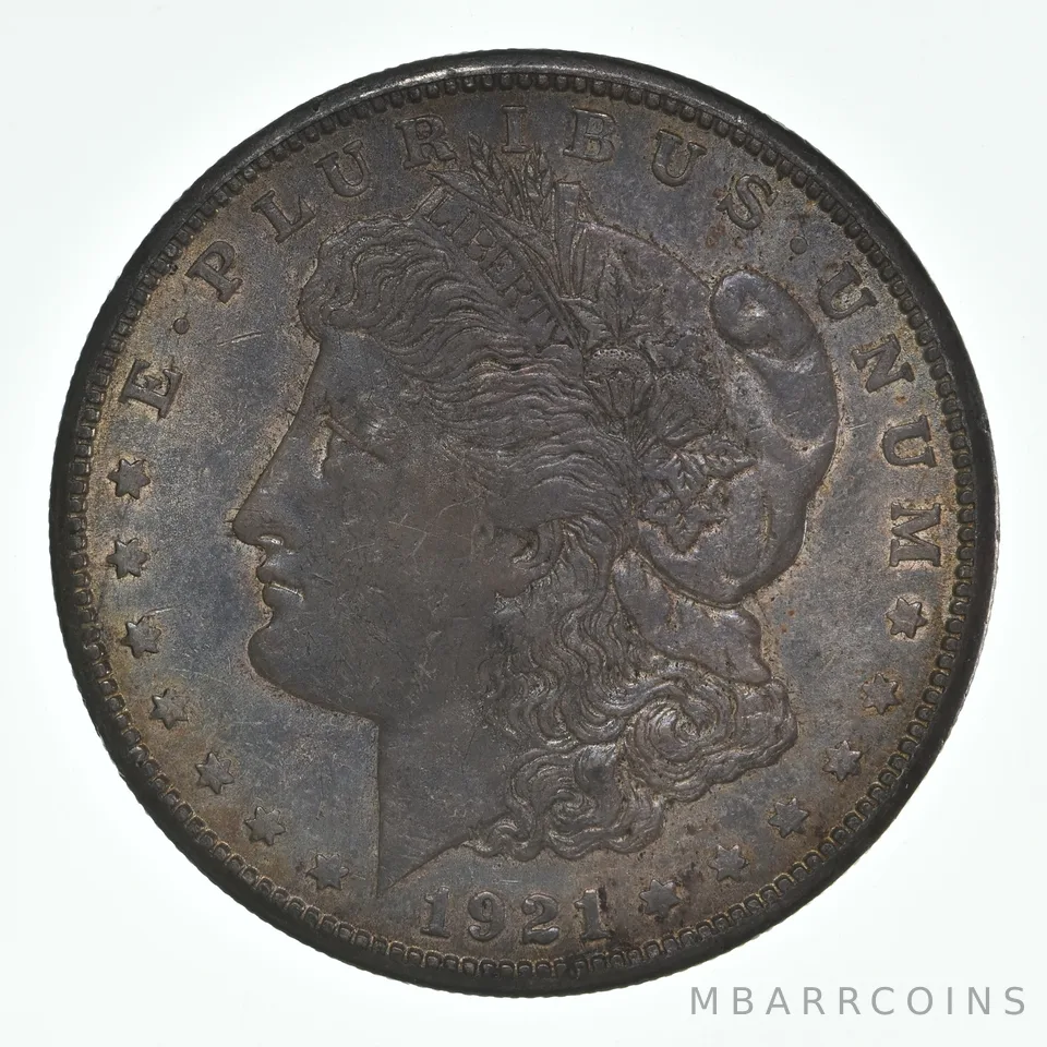 1921-S Morgan Silver Dollar Rainbow Toned a4469