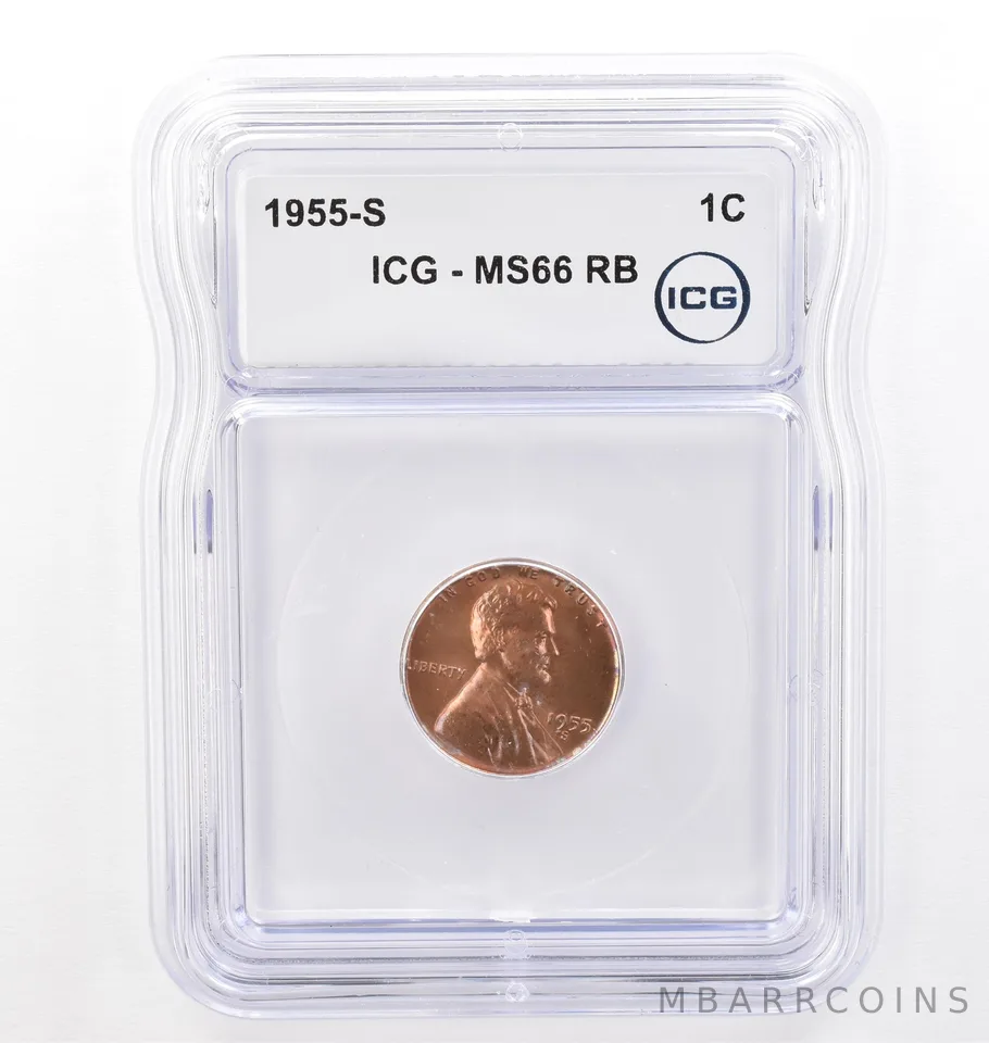 1955-S Lincoln Wheat Cent MS66 RB ICG Beautiful Tone *7713