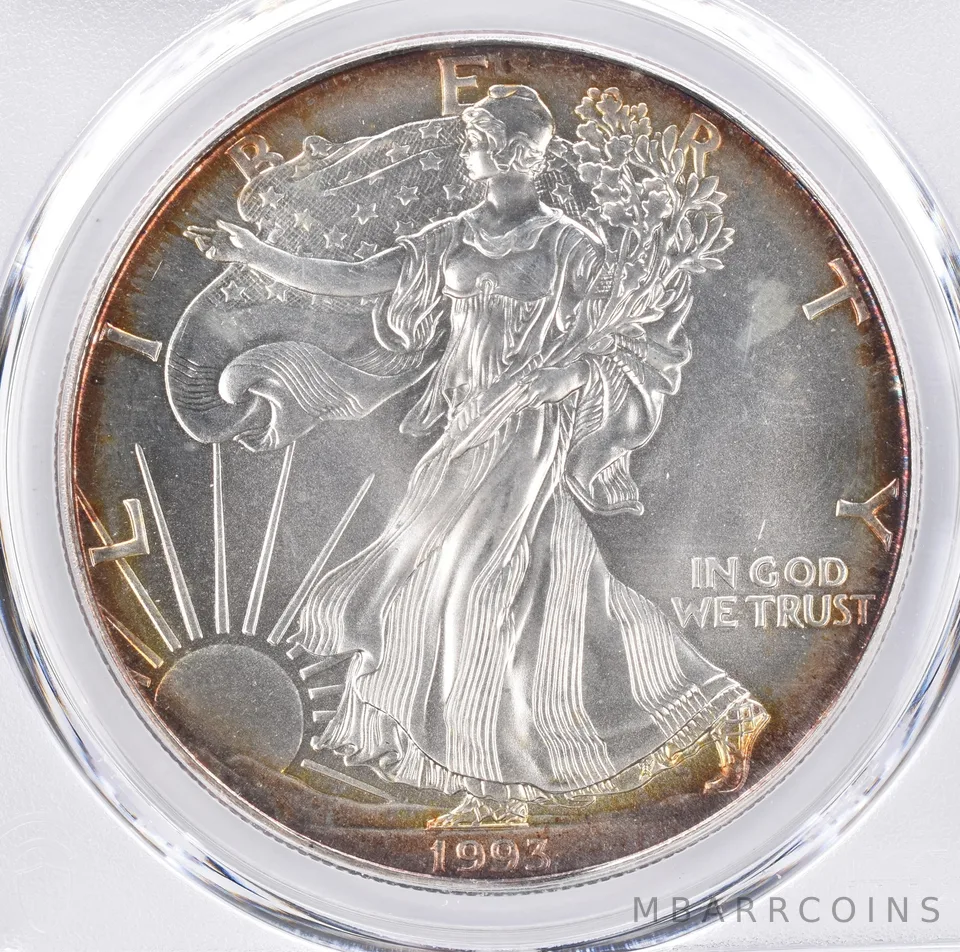 1993 American Silver Eagle MS68 PCGS Beautiful Tone *1286