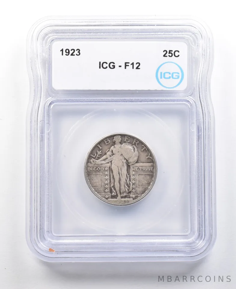 1923 Standing Liberty Quarter F12 ICG *4436
