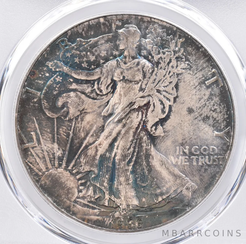 1986 American Silver Eagle MS66 PCGS Beautiful Tone *1429