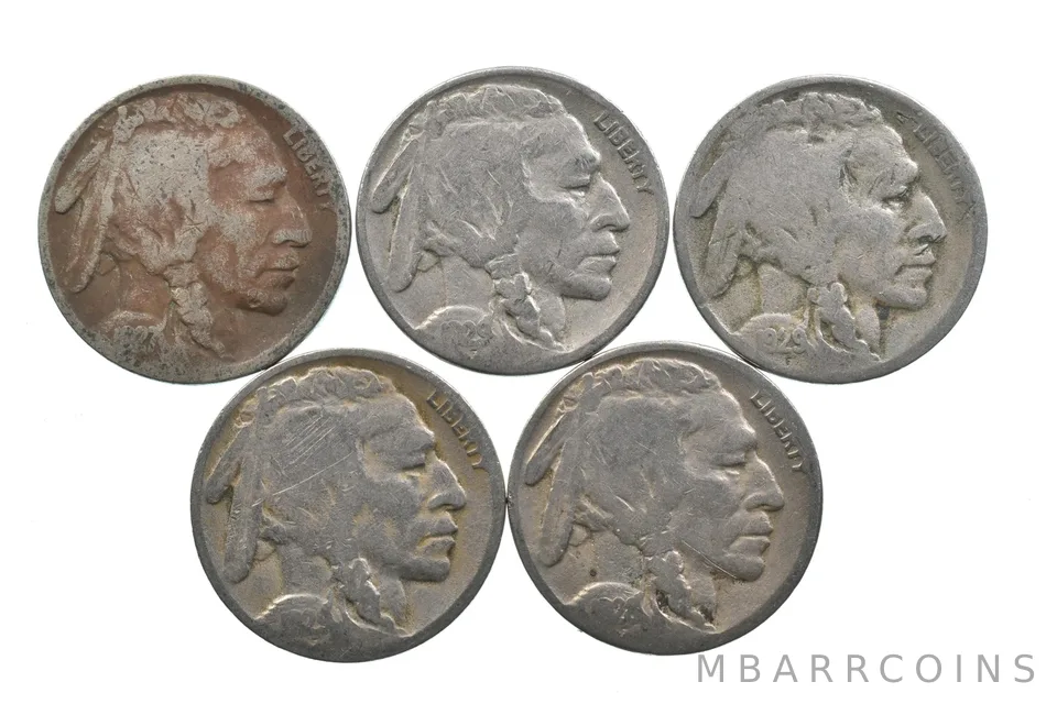 BETTER Lot 1927 1929-S 1929-S 1929-D 1928-S Buffalo Nickel Collection *166