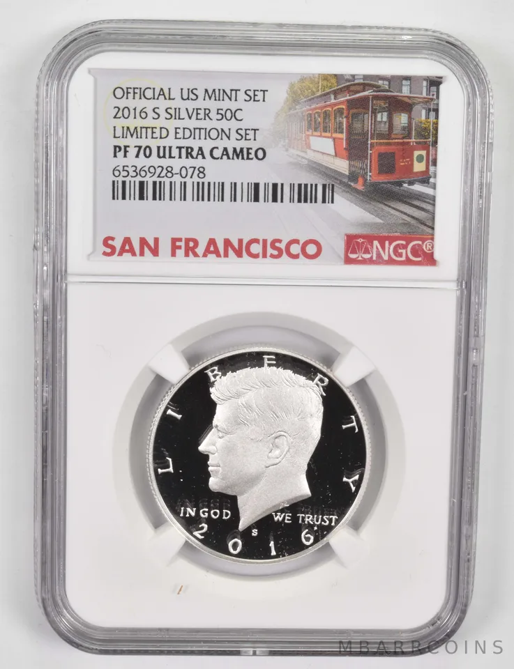2016-S Kennedy Half Dollar Silver PF70 UCAM NGC San Fran Limited Edition