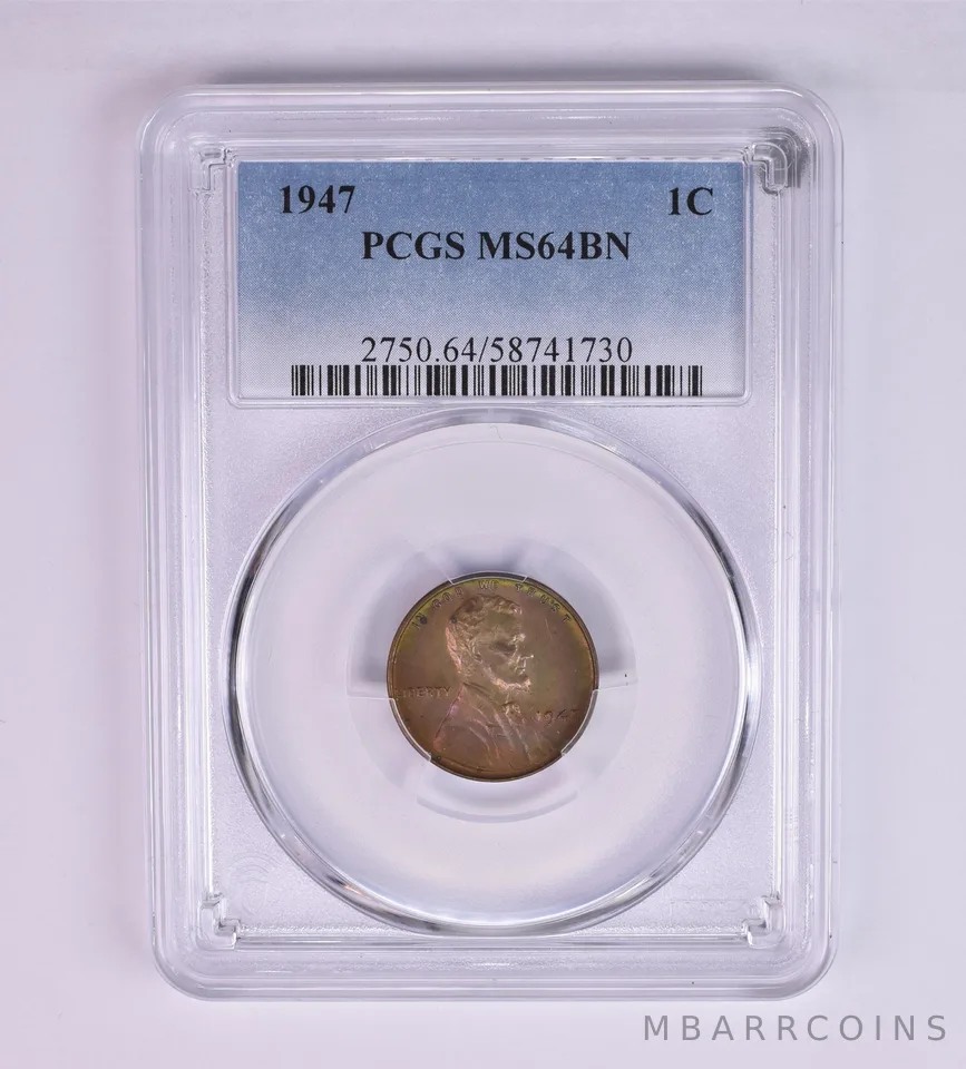 1947 Lincoln Wheat Cent MS64 BN PCGS Beautiful Tone *1235