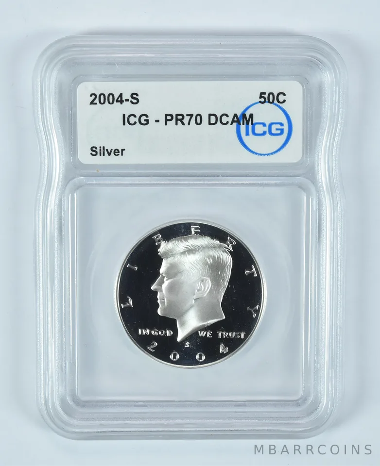 2004-S Kennedy Half Dollar Silver PR70 DCAM ICG